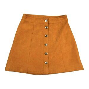 Divided H & M Woman's Faux Suede A-Line Skirt Light Rust Color Size 4    JH959